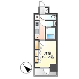 プレサンス上前津ディアシス 2階1Kの間取り