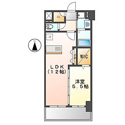 スリーアイランドタワー名駅北 7階1LDKの間取り