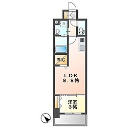 ノースグランデ栄生（ＮｏｒｔｈＧｒａｎｄｅ栄生） 2階1SLDKの間取り