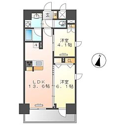 ＣＥＤＡＲ　ＮＯＲＩＴＡＫＥ（シダーノリタケ） 5階2LDKの間取り