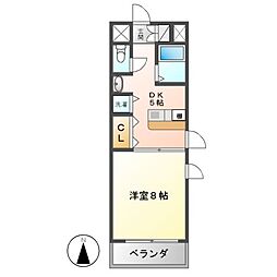 ハラダ栄南ビル（ＨＡＲＡＤＡ栄南ビル） 5階1DKの間取り