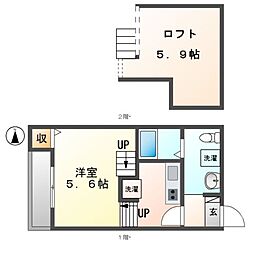 Oak　Tree　Maison志賀（オーク　ツリー　メゾン） 1階1Kの間取り