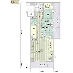 メイビル向陽町（本館） 1階ワンルームの間取り