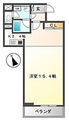 アーデン東別院 ワンルームの間取図画像