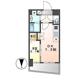 エステムコート名古屋上前津 15階1DKの間取り