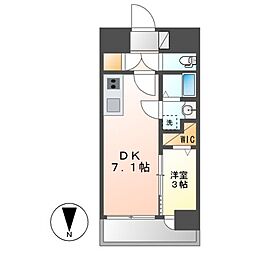 エステムコート名古屋上前津 15階1DKの間取り