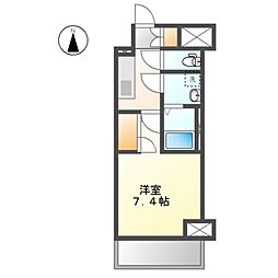 エスリード栄ラ・ヴィ 14階1Kの間取り