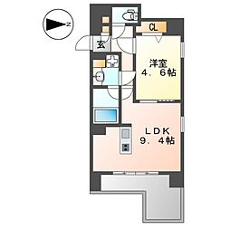 パールコートII 10階1LDKの間取り
