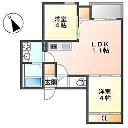 REGALEST SKY 志賀本通(レガレストスカイ 1階2LDKの間取り