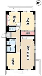 グリーンコーポ千代田 9階3LDKの間取り