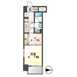 ブランシエスタ泉 5階1DKの間取り