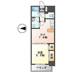 ＤＯＭＵＳ21（ドムス21） 8階1DKの間取り