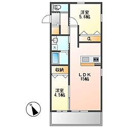 千種区御影町1丁目新築マンション（仮） 3階2LDKの間取り
