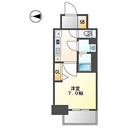 プレサンス上前津フィット 11階1Kの間取り