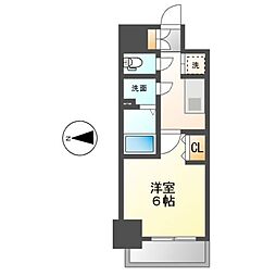 エステート金山 2階1Kの間取り