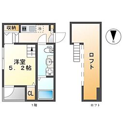サダルスウド 1階1Kの間取り