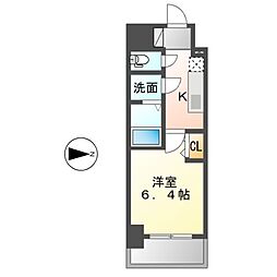 ファステート東別院シュプール 12階1Kの間取り