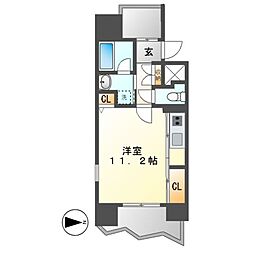 ラ　ベレッツァ（Ｌａ　Ｂｅｌｌｅｚｚａ） 8階ワンルームの間取り