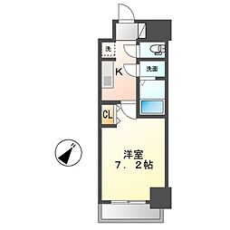 アドバンス名古屋モクシー 2階1Kの間取り