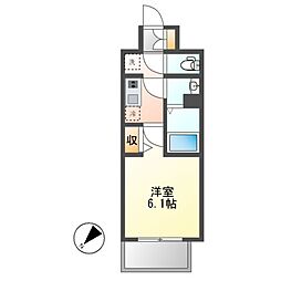 名古屋市営名城線 熱田神宮伝馬町駅 徒歩2分の賃貸マンション 15階1Kの間取り
