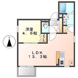プレシャス庄内通（Precious庄内通） 1階1LDKの間取り