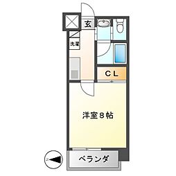 プライマル名古屋吹上 6階1Kの間取り