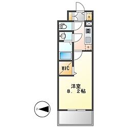 エスリード東別院ザ・セントレ 7階1Kの間取り