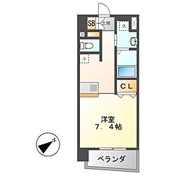 プレサンス新栄リミックス 8階1Kの間取り