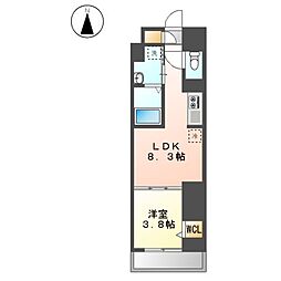ザ・レジデンスパーク栄 8階1LDKの間取り