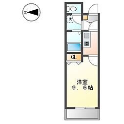 ユーミー矢場町 1Kの間取図画像