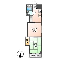 メゾンパール泉 1LDKの間取図画像