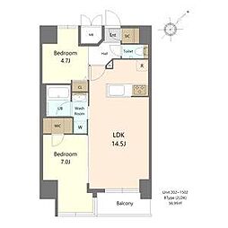 S-RESIDENCE大曽根bresa 2LDKの間取図画像