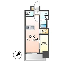 メイクスWアート上前津V 1DKの間取図画像