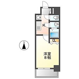 メイクスアート太閤通 1Kの間取図画像