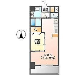 エルシャトー 1LDKの間取図画像
