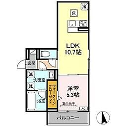 名古屋市千種区内山2丁目アパート 1LDKの間取図画像