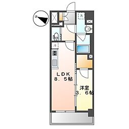 名古屋市名東区貴船1丁目マンション 1LDKの間取図画像