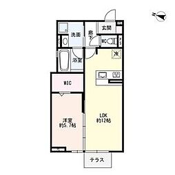 名古屋市千種区四谷通3丁目アパート 1LDKの間取図画像
