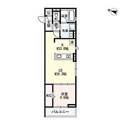名古屋市千種区四谷通3丁目アパート 1LDKの間取図画像