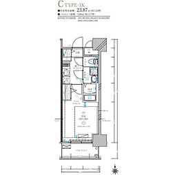 ディアレイシャス名古屋太閤通IV 1Kの間取図画像