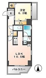 CASSIA車道 1LDKの間取図画像