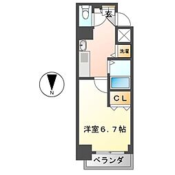 ライジングコート名古屋駅南 1Kの間取図画像
