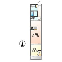 グランテラス今池 1LDKの間取図画像