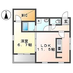 グランレーヴ金山 1LDKの間取図画像