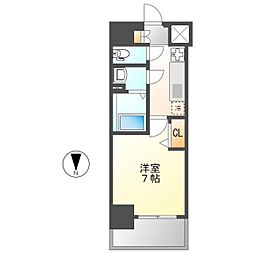 ディアレイシャス名古屋太閤通3 1Kの間取図画像