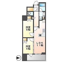 グランパセオ名古屋伏見 2LDKの間取図画像