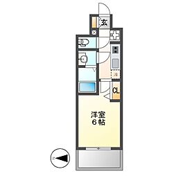 ディアレイシャス浅間町ステーションフロント 1Kの間取図画像