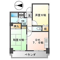 ヴィブレ平和 2DKの間取図画像