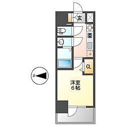 ディアレイシャス名古屋大須通 1Kの間取図画像