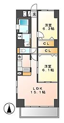 グローリア 2LDKの間取図画像